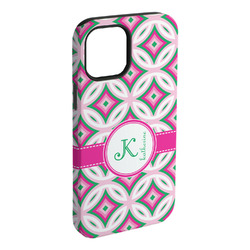 Linked Circles & Diamonds iPhone Case - Rubber Lined - iPhone 15 Plus (Personalized)