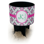Linked Circles & Diamonds Black Beach Spiker Drink Holder (Personalized)
