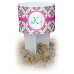 Linked Circles & Diamonds White Beach Spiker Drink Holder (Personalized)