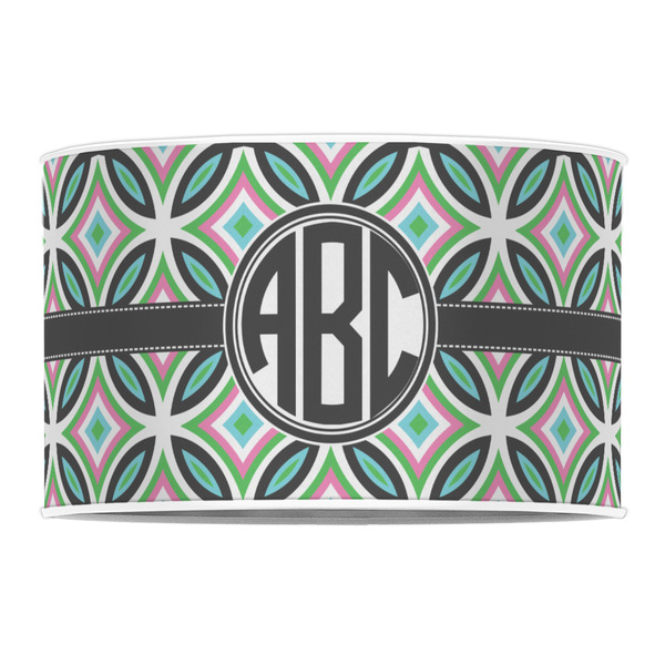 Geometric Circles 12" Drum Lampshade - FRONT (Poly Film)