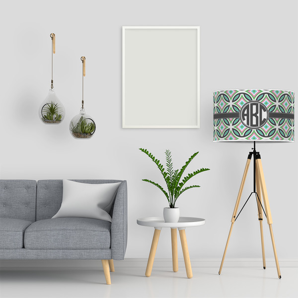 Geometric Circles 12" Drum Lampshade - LIFESTYLE