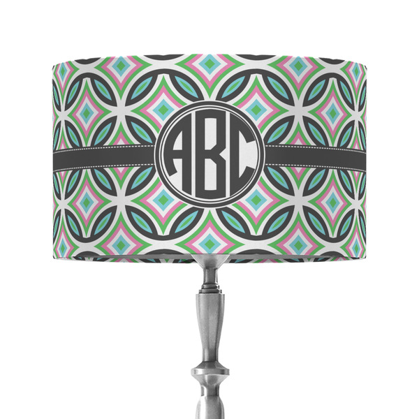 Geometric Circles 12" Drum Lampshade - ON STAND (Fabric)