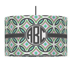 Geometric Circles 12" Drum Pendant Lamp - Fabric (Personalized)