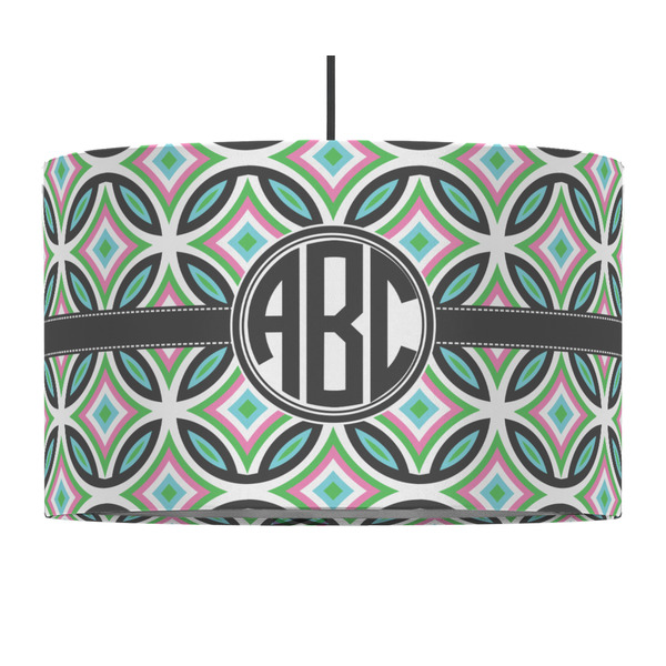 Geometric Circles 12" Drum Lampshade - PENDANT (Fabric)