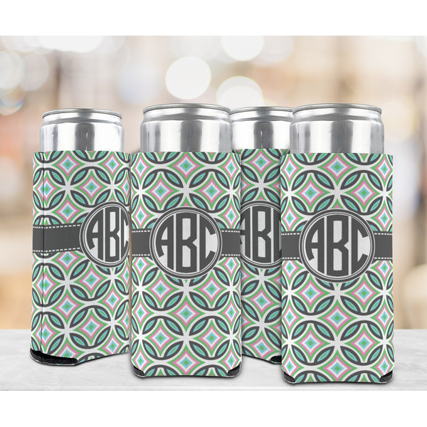 Geometric Circles 12oz Tall Can Sleeve - Set of 4 - LIFESTYLE