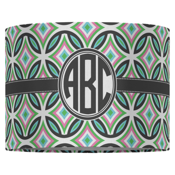 Geometric Circles 16" Drum Lampshade - FRONT (Fabric)