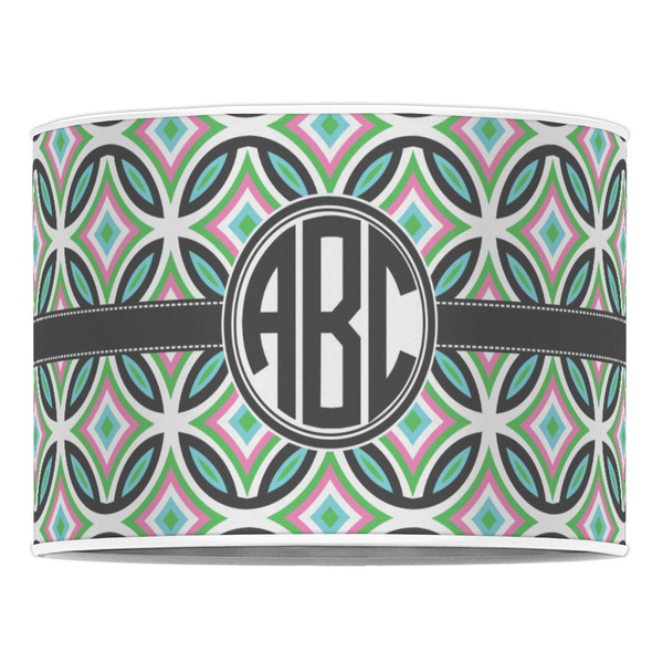 Geometric Circles 16" Drum Lampshade - FRONT (Poly Film)