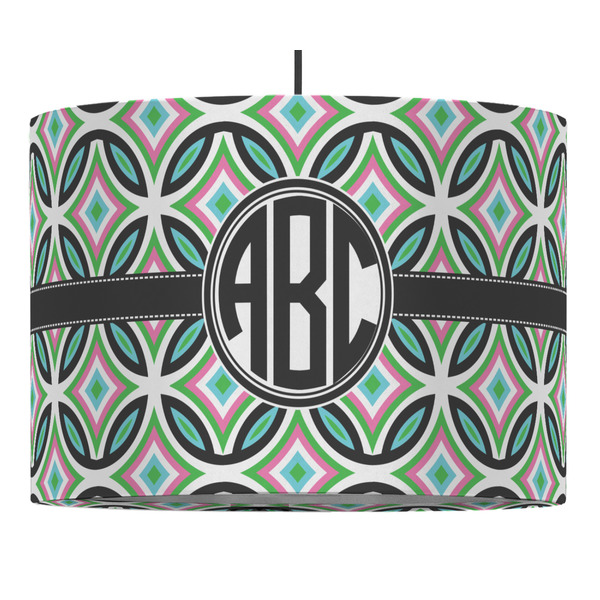 Custom Geometric Circles 16" Drum Pendant Lamp - Fabric (Personalized)