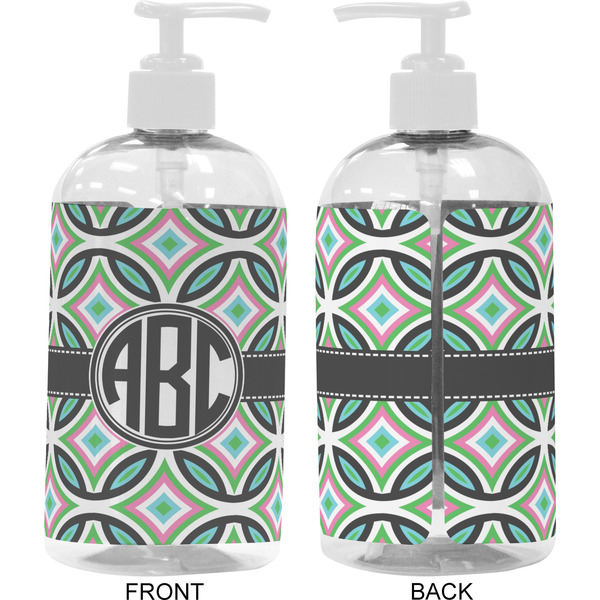 Geometric Circles 16 oz Plastic Liquid Dispenser- Approval- White