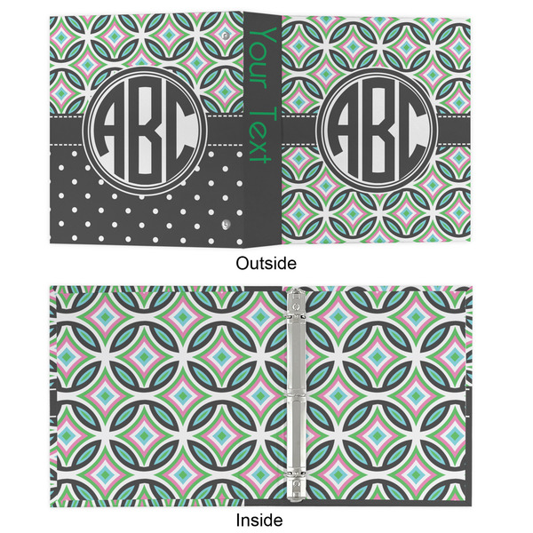 Geometric Circles 3 Ring Binders - Full Wrap - 1" - APPROVAL