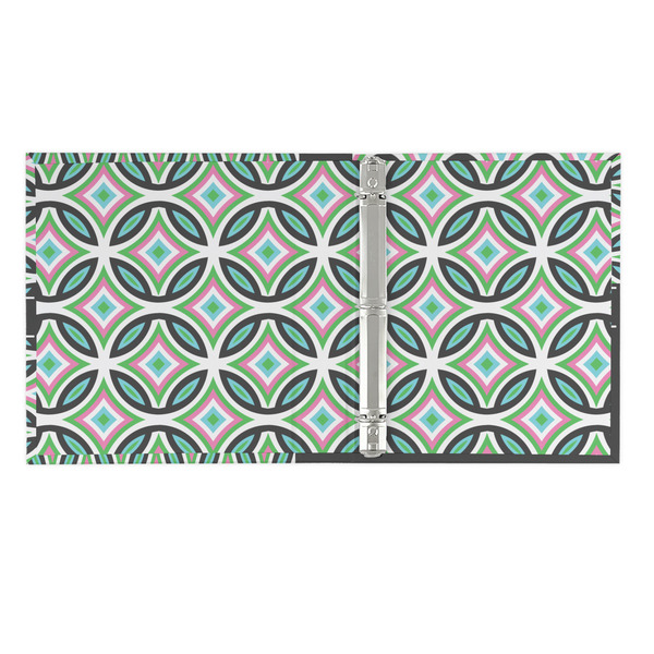 Geometric Circles 3 Ring Binders - Full Wrap - 1" - OPEN INSIDE