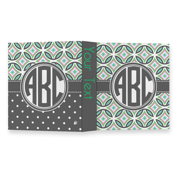 Geometric Circles 3 Ring Binders - Full Wrap - 1" - OPEN OUTSIDE