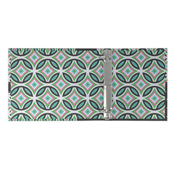 Geometric Circles 3 Ring Binders - Full Wrap - 2" - OPEN INSIDE