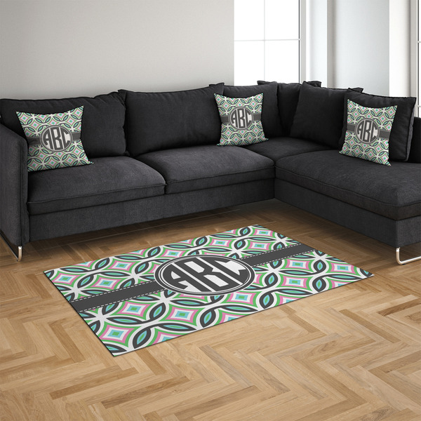 Geometric Circles 4'x6' Indoor Area Rugs - IN CONTEXT