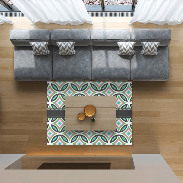 Geometric Circles 5'x7' Indoor Area Rugs - IN CONTEXT