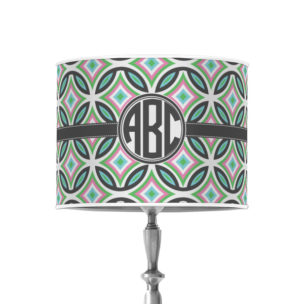 Geometric Circles 8" Drum Lampshade - ON STAND (Poly Film)