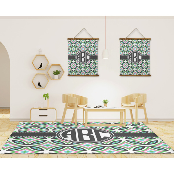 Geometric Circles 8'x10' Indoor Area Rugs - IN CONTEXT
