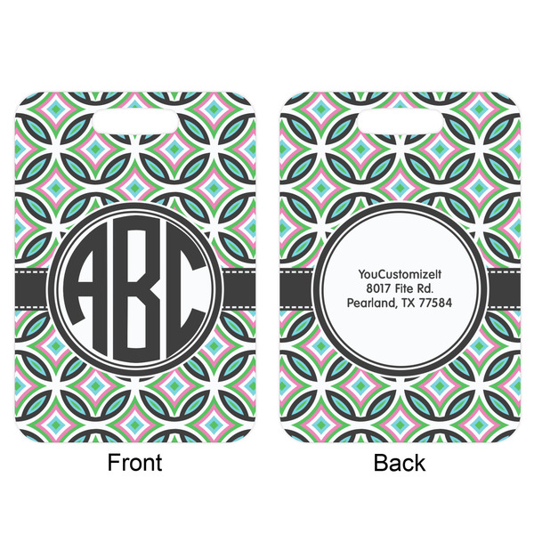 Geometric Circles Aluminum Luggage Tag (Front + Back)