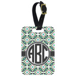 Geometric Circles Metal Luggage Tag w/ Monogram