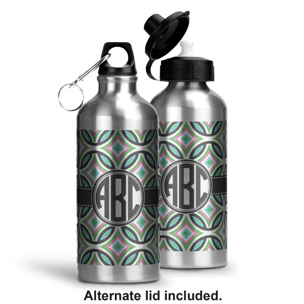 Geometric Circles Aluminum Water Bottle - Alternate lid options
