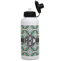 Geometric Circles Water Bottles - Aluminum - 20 oz - White (Personalized)
