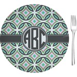 Geometric Circles Glass Appetizer / Dessert Plate 8" (Personalized)