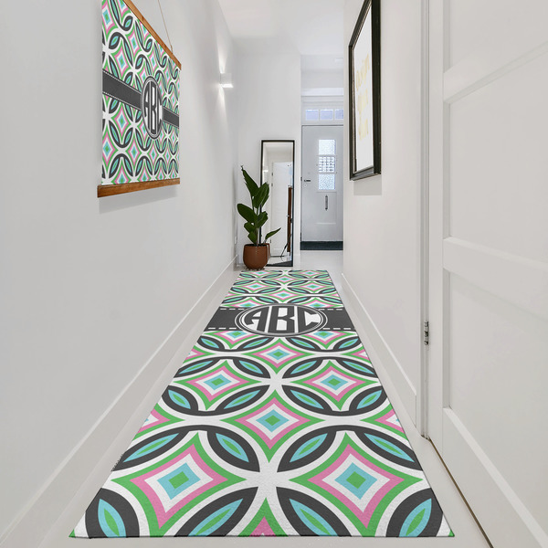 Geometric Circles Area Rug Sizes - In Context (vertical)