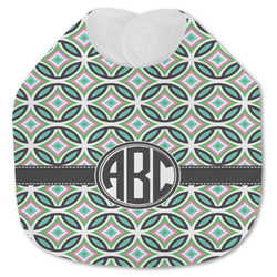 Geometric Circles Jersey Knit Baby Bib w/ Monogram