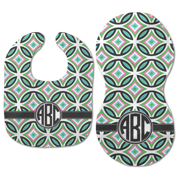 Geometric Circles Baby Bib & Burp Set - Approval (new bib & burp)