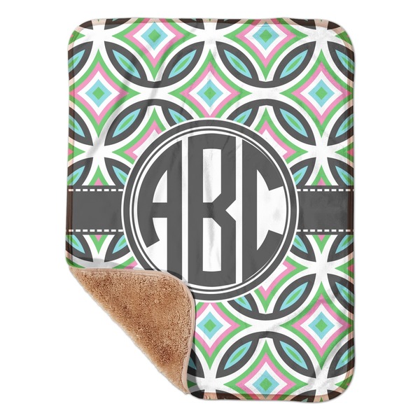 Custom Geometric Circles Sherpa Baby Blanket - 30" x 40" w/ Monograms