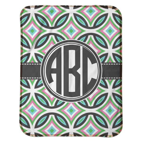 Geometric Circles Baby Sherpa Blanket - Flat