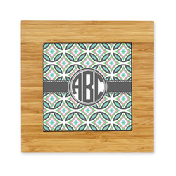 Geometric Circles Bamboo Trivet with Ceramic Tile Insert (Personalized)