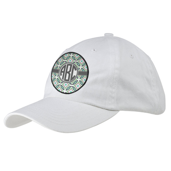 Custom Geometric Circles Baseball Cap - White (Personalized)