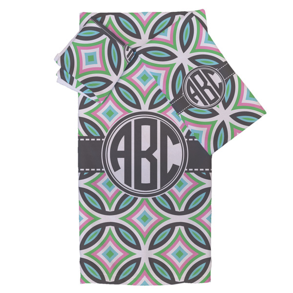 Custom Geometric Circles Bath Towel Set - 3 Pcs (Personalized)