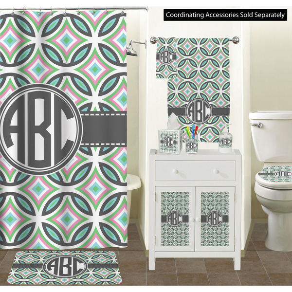 Geometric Circles Bathroom Scene