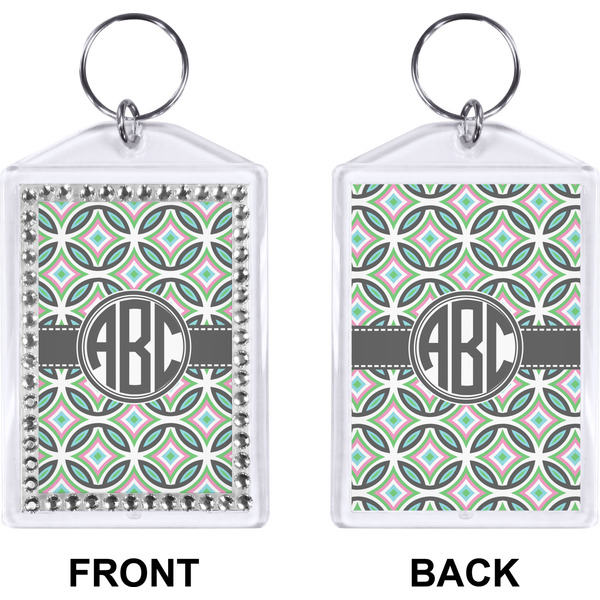 Geometric Circles Bling Keychain (Front + Back)