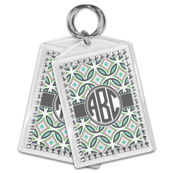 Geometric Circles Bling Keychain - MAIN