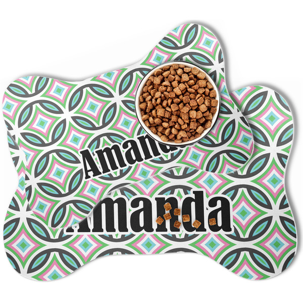 Geometric Circles Bone Shaped Dog Mats - MAIN