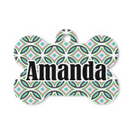 Geometric Circles Bone Shaped Dog ID Tag - Small (Personalized)