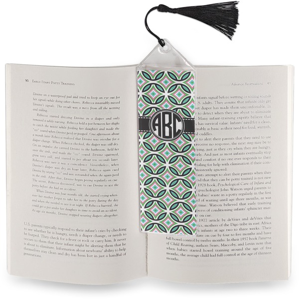 Geometric Circles Bookmark with tassel - In book