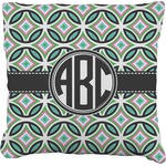 Geometric Circles Faux-Linen Throw Pillow 16" (Personalized)