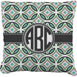 Geometric Circles Faux-Linen Throw Pillow 16" (Personalized)
