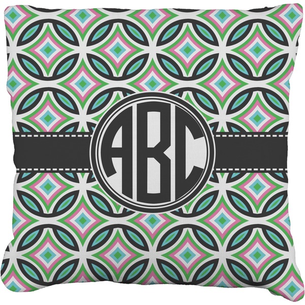 Custom Geometric Circles Faux-Linen Throw Pillow 16" (Personalized)