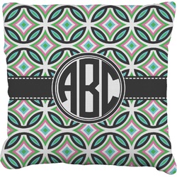 Geometric Circles Faux-Linen Throw Pillow 18" (Personalized)