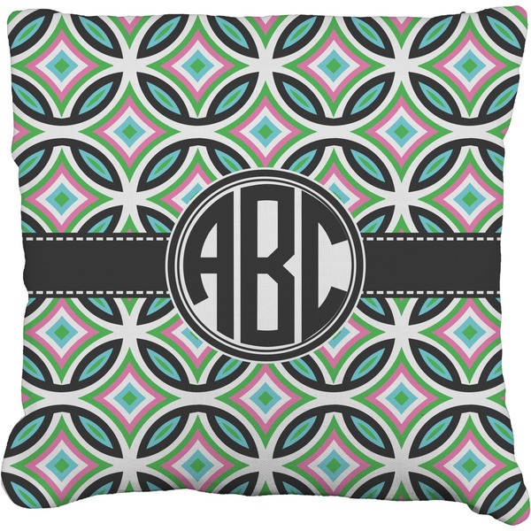 Custom Geometric Circles Faux-Linen Throw Pillow 20" (Personalized)