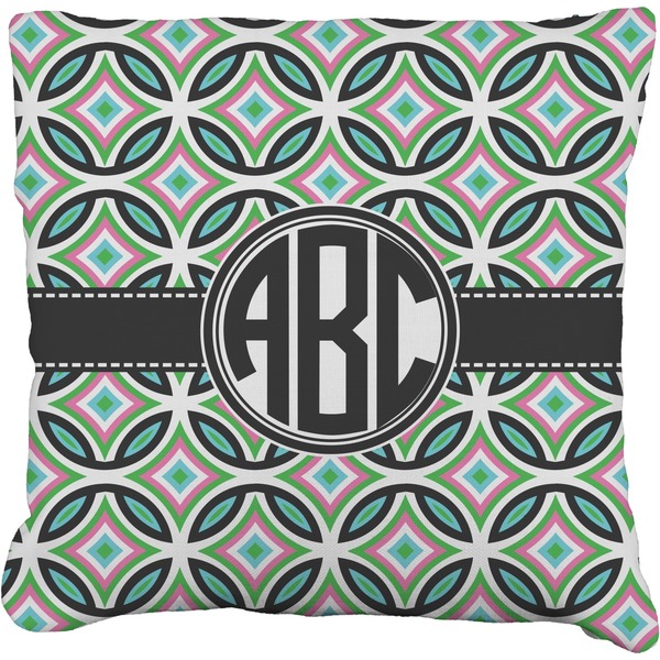 Custom Geometric Circles Faux-Linen Throw Pillow 26" (Personalized)