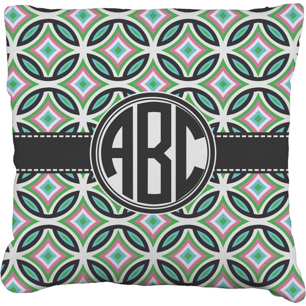 Custom Geometric Circles Faux-Linen Throw Pillow (Personalized)