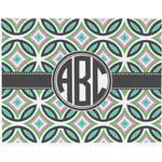 Geometric Circles Woven Fabric Placemat - Twill w/ Monogram