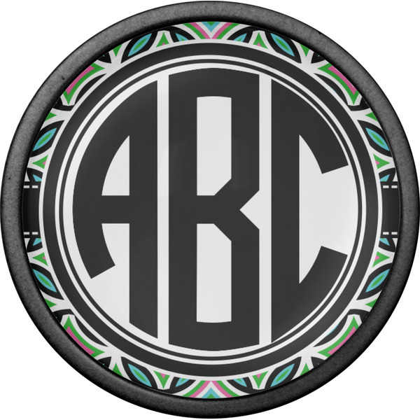 Geometric Circles Cabinet Knob - Black - Front