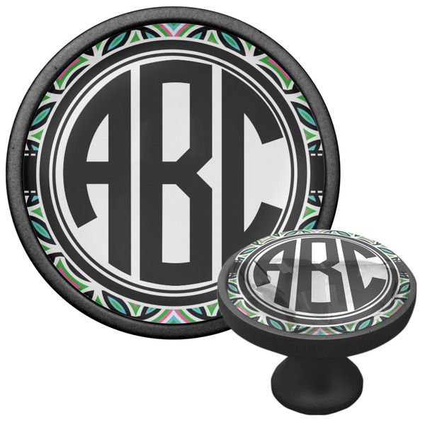 Geometric Circles Cabinet Knob - Black - Multi Angle